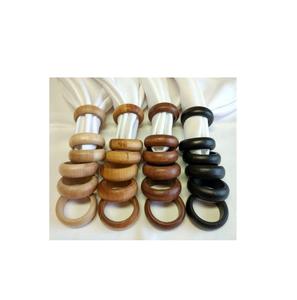 Natural wood napkin rings with unique <b>grain</b> finished for elegant vintage table decor or rustic themed events - Product Image 5