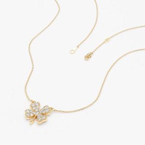 Collier pendentif trèfle à quatre feuilles en or rose pur 10 carats, chaîne à maillons réglable, certifié IGI, pour un usage quotidien, prix d'usine - Product Image 2