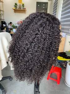 Haute qualité vietnamien usine cheveux bouclés dentelle avant perruque Remy cheveux prix de trame unique - Product Image 4