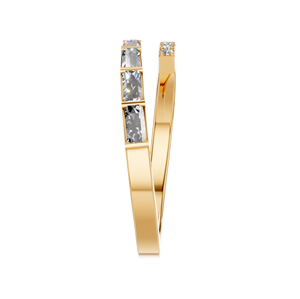 แหวนเงิน925 VVS D Moissanite มรกตตัดคู่แถวหรูหราแหวนหมั้นดีไซน์สวยเครื่องประดับผู้หญิงอินเดีย - Product Image 3