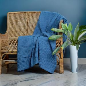 Décor de canapé confortable pour hôtel ou bureau de haute qualité 100% coton gaufré tissage jeter jetés Premium - Product Image 1