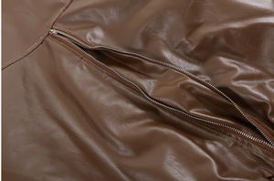 Chaqueta de cuero PU para hombre de otoño con cremallera con capucha Street Fashion Casual Motorcycle Coat Color sólido-para estilo urbano - Product Image 6