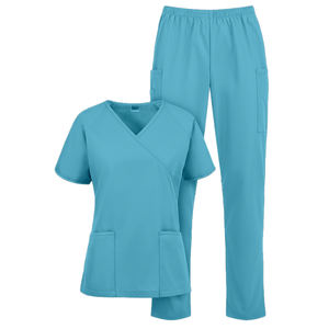 OEM/ODM Enfermería Scrubs Unisex V-Neck Tops, Personalizable Tamaños/Colores, Hospital Uniforme Proveedor - Product Image 3