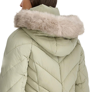 Classic Women's Puffer Jacket Solid Color Winter Waterproof Breathable Hooded Wind Resistant 100% Polyester Filling Outdoor Wear - Product Image 6