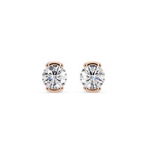 Pendientes de Diamantes Finos con Corte Redondo Luminoso y Engaste de Bisel, 0.30 Ct, Diamante Cultivado en Laboratorio en Platino, para Compromiso Nupcial - Product Image 1