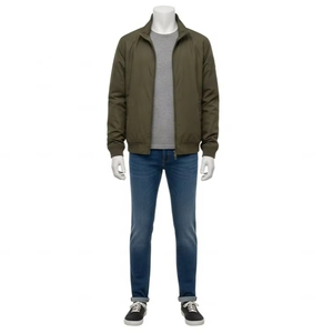 เสื้อแจ็คเก็ตคอตั้งผู้ชาย ผลิตจากเส้นใยโพลีเอสเตอร์ย้อมสีแบบเป็นมิตรต่อสิ่งแวดล้อม ผ้าทนทาน น้ำหนักเบา ทันสมัย เหมาะสำหรับกิจกรรมกลางแจ้ง ขายส่ง - Product Image 1