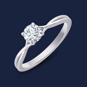 Anillo de Diamante Redondo Cultivado en Laboratorio de 0.30 Quilates, Corte Redondo, H+-SI, en Oro Sólido de 14K, para Novia, Boda, Compromiso, Fiesta - Product Image 1