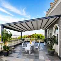 Pergola automatique en aluminium et PVC imperméable, auvent rétractable électrique, protection contre la pluie pour jardin extérieur, villa, balcon, terrasse