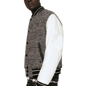 Haute qualité personnalisé toile collège Baseball Bomber veste col montant Chenille broderie avant pour hommes Varsity Letterman - Product Image 6