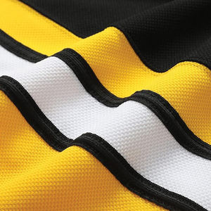 เสื้อเจอร์ซีย์ผ้าที่ดีที่สุดของฮ็อกกี้น้ำแข็งทนทานน้ำหนักเบาสีเหลืองและสีดำ - Product Image 6