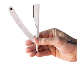 Rasoir de barbier pliant pour barbe, outil de toilettage masculin, rasoir de sécurité à lame droite en acier inoxydable pour l'épilation - Product Image 1