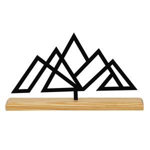 Sculpture de table de montagne en métal noir design, base en bois, objet de table artistique moderne pour les espaces élégants en provenance d'Inde - Product Image 5