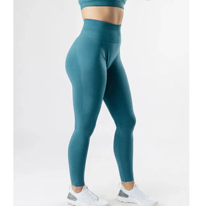 Women's High <b>Waist</b> Gym Fitness <b>Legging</b> Breathable Customizable <b>Low</b> MOQ Seamless Technique Solid Casual Sportswear Yoga Wear - Product Image 2