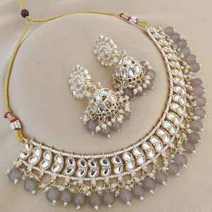 สร้อยคอเครื่องประดับ kundan คุณภาพพรีเมี่ยมพร้อมต่างหู jumki สวยเหมาะสำหรับผู้หญิงทุกโอกาสชุดราคาไม่แพง - Product Image 2
