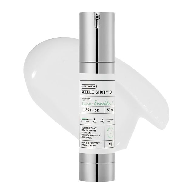 VT CICA Reedle Shot Whitening Ampoule Serum-Korean Skincare Pore Shrinking Moisturizer for Face Box Packaging Made in Korea
