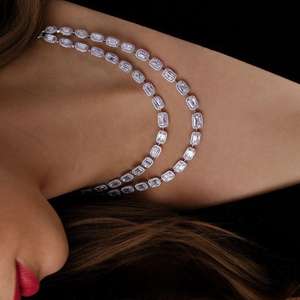 Collar de Diamantes de Plata de Ley Chapado en Oro de 14K de Alta Calidad, Cadena Cubana Estilo Hip Hop Americano para Hombre y Mujer, Proveedor Indio - Product Image 1