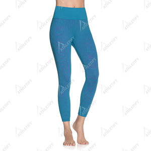 Pantalons de yoga pour femmes, respirants, en polyester et élasthanne, taille haute, motif uni sexy, toutes tailles, leggings longs avec effet push-up - Product Image 5