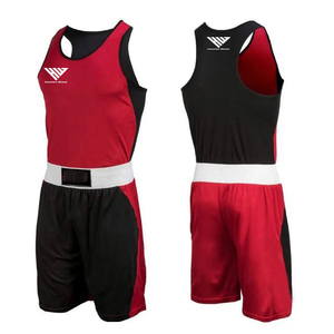 Uniformes de boxe personnalisés de qualité supérieure avec logo personnalisé, couleur et taille personnalisées, 100% polyester, impression numérique, uniforme de boxe à marque privée - Product Image 1