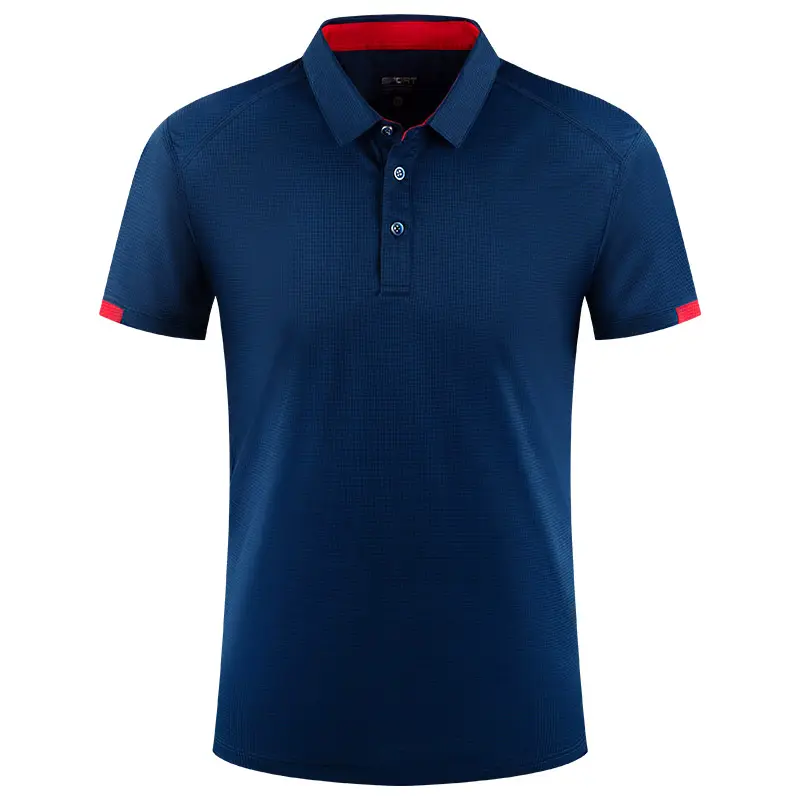 Hızlı kuru nakış logolu Golf Polo gömlek yeni düz renk gevşek erkek Polo gömlekler Polo gömlek