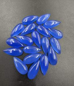 พลอยคาลซิโดนีสีฟ้าทรงหลวม10x20มม. ทรงลูกแพร์อัญมณีธรรมชาติสำหรับทำเครื่องประดับอัญมณีขายส่ง - Product Image 3