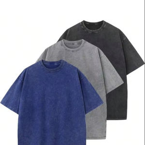 Camisetas de gran tamaño Unisex estilo callejero lavado ácido personalizadas para hombres y mujeres camisetas de manga corta Unisex - Product Image 1