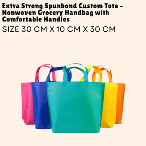 Sac à main d'épicerie non tissé fourre-tout personnalisé Spunbond extra fort avec poignées confortables - Product Image 1