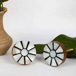 CellCase 10 PCS Perillas redondas de madera para gabinetes con forma de seta Cajón Perillas de mármol más vendidas con color personalizado - Product Image 3