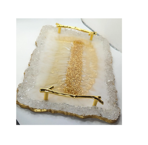 Bandeja de servicio de resina epoxi para decoración del hogar, artículos de cocina personalizados, proveedor de hoteles recién artesanales a la venta - Product Image 2