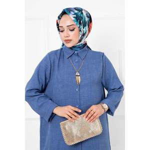 Ensemble 2 pièces long double en lin Indigo - Product Image 2