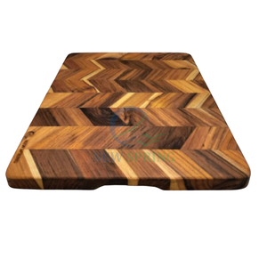 Tabla de cortar madera de teca hecha en Vietnam, alta calidad, bloques de picar, logotipo personalizado con forma de espiga - Product Image 4