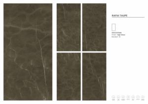 Carreaux de porcelaine émaillés à surface brillante de style moderne en raphia taupe 600x1200 - Product Image 2