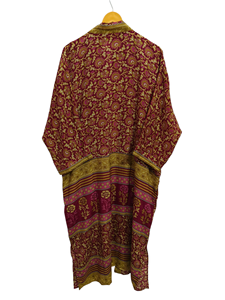 Patchwork de seda Albornoz Bikini Cover Up Luxury Summer Kimono Bikini Cover up, Night Wear Long Robe, - Product Image 4