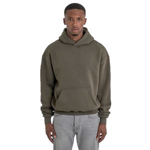 Sweat à capuche pour homme en coton 100% lourd, broderie de logo personnalisée, haute qualité, thermique pour l'hiver, tricoté, grande taille, streetwear - Product Image 1