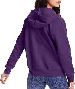 OEM personalizado logotipo pesado grueso 100% algodón polar cremallera completa mujer Sudadera con capucha hombro caído prendas de vestir exteriores deportes Casual mujer Sudadera con capucha - Product Image 4