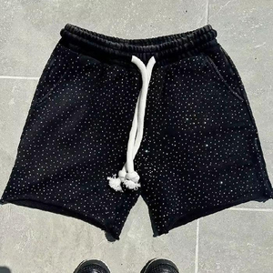 กางเกงขาสั้นสำหรับวิ่งกางเกงขาสั้นสำหรับผู้ชายกางเกงขาสั้นชายหาดกางเกงขาสั้นผ้า100% มีเชือกผูกเอวทำจากผ้าคุณภาพสูงประดับพลอยเทียมโลโก้ตามสั่ง - Product Image 4