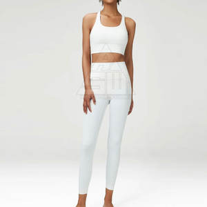 Conjunto de Yoga para mujer de diseño personalizado, reversible, sólido, de talla grande, de secado rápido, transpirable, ecológico, de alta calidad, 2 piezas, precio al por mayor - Product Image 1