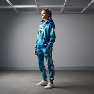Chándal deportivo de Invierno para mujer OEM, sudadera con capucha y pantalones de chándal con sublimación gráfica, conjunto de mujer con estampado digital - Product Image 5