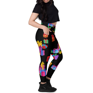 OEM Women's Custom Design Soft High Waist Full Length Yoga <b>Leggings</b> Spandex/<b>Nylon</b> Quick Drying Breathable Pockets <b>Leggings</b> - Product Image 2