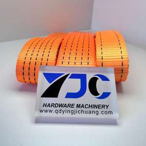 YJC手動ポリエステルウェビングスリングエンドレスリフティングベルト大型カーゴコントロールストラップ1-4インチ500-8000Lbsテンション - Product Image 1