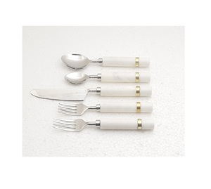 ชุดช้อนส้อมมีดสแตนเลสพร้อมที่จับหินอ่อนชุดช้อนส้อมมีดส้อมเสิร์ฟบนโต๊ะดีไซน์ใหม่ที่ดีที่สุด - Product Image 1