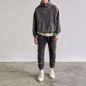 เสื้อสเวตเตอร์สำหรับผู้ชายผ้าคอตตอนโอเวอร์ไซส์ซักได้แนววินเทจโอเวอร์ไซส์ทำจากผ้าฝ้าย100% - Product Image 1