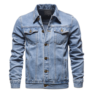 OEM venta al por mayor 2025 hombres 100% algodón chaqueta de mezclilla diseño personalizado de lona pesada trabajador forrado cremallera chaquetas Casuales - Product Image 1