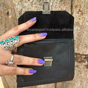 Nouveaux vrais cheveux faits à la main sur peau cuir de fourrure petits portefeuilles de pièces très élégants et durables véritables portefeuilles en cuir de fourrure de vachette véritable - Product Image 5