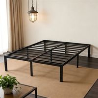 Cadre de lit en acier moderne et durable avec assemblage facile pour chambre d'amis de taille standard
