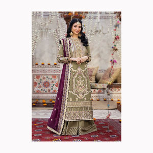 Pantalon Salwar Kameez Palazzo imprimé en coton pur pelouse de haute qualité avec Saroski brodé travail élégant pakistanais Lehenga Choli - Product Image 2