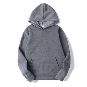 Sweat à capuche gris foncé avec tissu doux et poche kangourou, sweat à capuche décontracté et chaud pour l'hiver, pour un port quotidien confortable - Product Image 1
