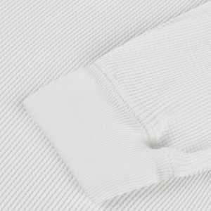 Custom Logo <b>Thermal</b> <b>Fleece</b> Men Streetwear Hoodie Sweatshirt Oversized White Long Sleeved Crewneck Sweatshirt White Hoodies - Product Image 5