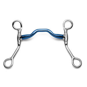 2025 brocas de hierro dulce de aleación azul de alta calidad, vástago corto, puerto bajo, broca de hierro dulce Mullen para caballos - Product Image 1