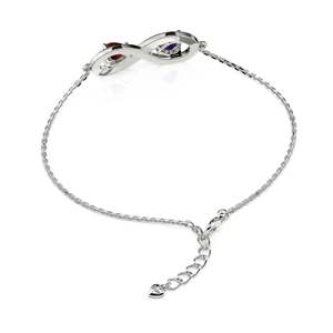Jeulia <b>Infinity</b> Heart Fine Charm <b>Bracelet</b> Engraved Sterling Silver Custom Design - Product Image 3
