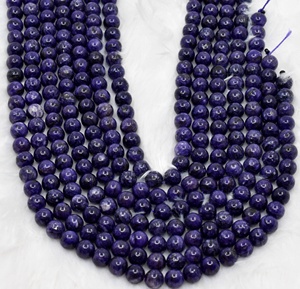 Cuentas Redondas Sueltas de Charoita Púrpura Natural de Grado AAA Premium de 8 mm, Pulimentadas y Lisas para la Fabricación de Joyas - Product Image 3